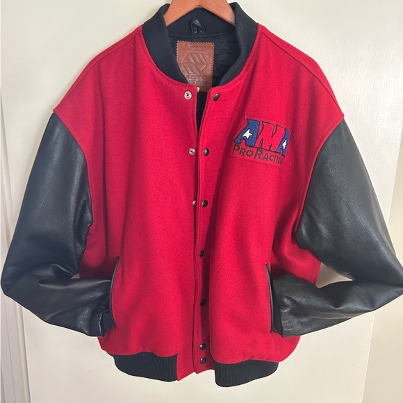 Vintage AMA Pro Racing Leather Wool Jacket Sz L Excellent - Picture 2 of 12